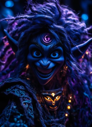 (sacred night elf, puppet glowing eyes), (ultra-fine HDR),extremely delicate and beautiful, smiling, very detailed intricate eyes