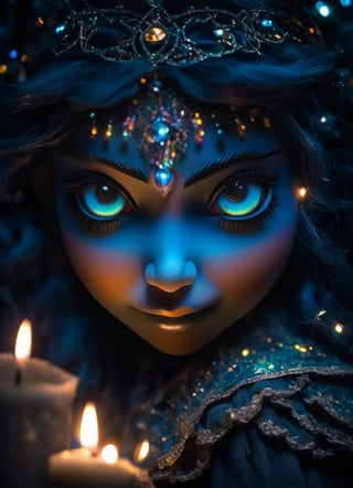 portrait (sacred night and elf puppet),(ultra-fine HDR),extremely delicate and beautiful girl, glowing intricate human detailed eyes