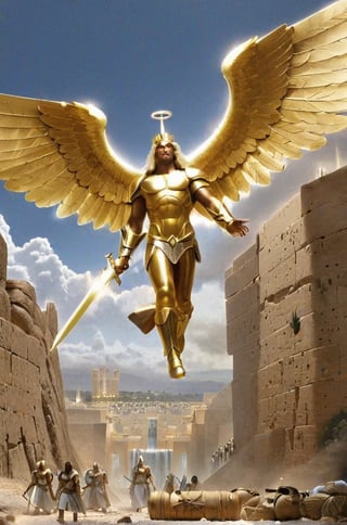 A modern day Biblical depiction of angels, guardians of the peace