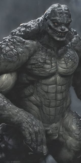 realistic alpha male muscular Killer Croc 