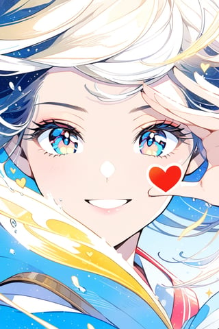 8k, illustration, (((love goddess))), (temple of delight), (dancer), showing skin, (heart motif), (sailor scout salute), big smile, opulent, majestic, love in the air, beauty, (vivid), alluring, dazzling, splash art, flat linework, poster colors, well drawn face, well drawn hands, action pose, high contrast, dramatic, amazing artwork, sharp focus, intricate details, highly detailed, masterpiece, best quality, lineart, Flat vector art