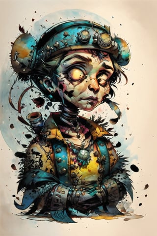 disney banksy art sticker, fantasy character, soul, digital illustration, comic book style, steampunk noir, perfect anatomy, centered, approaching perfection, dynamic, highly detailed, watercolor painting, artstation, concept art, soft, sharp focus, illustration, art by Carne Griffiths and Wadim Kashin, 