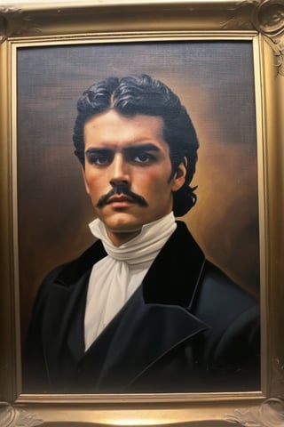 antique oil portrait, man solo, zorro
