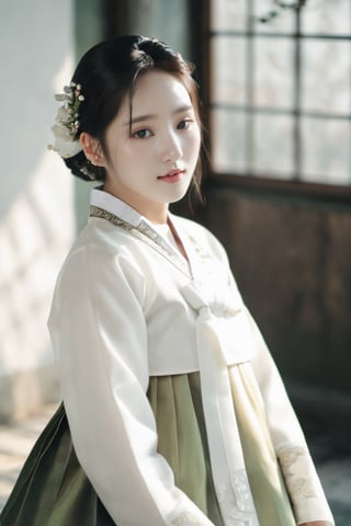 full body shot, full shot, wide shot, cute girl in beautiful white Hanbok, polariod photo, filmgrain, full shot, full body, dynamic pose, (girl in suit, thin nose), (wearing beautiful white hanbok:1.9),(anxious face:1.3), (ahegao face:1.1), (blushed face:1.4), (realistic skin), (wedding background:1.8), High quality texture, intricate details, detailed texture, High quality shadow, a realistic representation of the face, Detailed beautiful delicate face, Detailed beautiful delicate eyes,a face of perfect proportion, Depth of field, perspective,(big eyes:0.8), perfect body,distinct_image, (finely detailed beautiful eyes and detailed face), light source contrast,photorealistic, realistic,// realistic skin, slim waist, small hight, slim body,(pureerosface_v1:0.5) , (ulzzang-6500-v1.1:0.5), (Spring Green:0.8), softcore, cold lighting, morbid atmosphere, trending on Pixiv style, fashion (spring:1.1), (nsfw:0.9), 
highly detailed photography, (muted colors, cinematic, dim colors, soothing tones:1.2), vibrant, 
insanely detailed, hyperdetailed, (dark shot:1.2), (vsco:0.3),Hanbok,song-hyegyo-xl,Wonder of Beauty