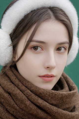 photorealistic,portrait of hubggirl, 
(ultra realistic,best quality),photorealistic,Extremely Realistic, in depth, cinematic light,

a close up of a person wearing a scarf and ear muffs, a picture, realism, fashion model, white skin color, teenager girl, portrait of arya stark, symmetric and beautiful face, with round face, girl with brown hair, 

perfect hands,perfect lighting, vibrant colors, intricate details, high detailed skin, pale skin, intricate background, realism,realistic,raw,analog,portrait,photorealistic, taken by Canon EOS,SIGMA Art Lens 35mm F1.4,ISO 200 Shutter Speed 2000,Vivid picture,hubggirl