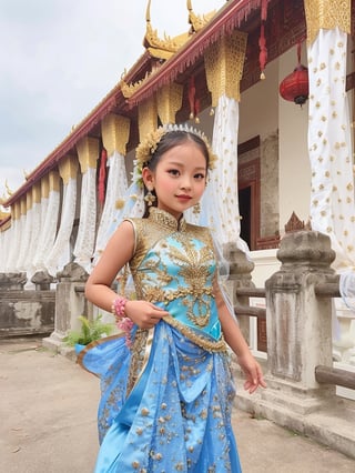 Girl, 6 years old. Thai national costume, Asian girl,AIDA_LoRA_valenss