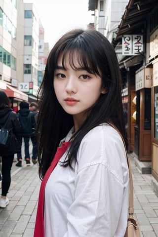 A korean Girl in korean street