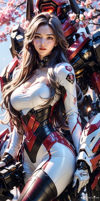 The beautiful 18-year-old Japanese girl has big eyes, a plump body, long legs, unreal and ethereal, and her long hair is blown by the wind, showing her beauty and amazing. Passionate and dynamic caressing beautiful breasts, girl, the mecha covers the other exposed large areas of skin on the breasts, smiling coquettishly, hands together are like hearts
Best picture quality, high resolution, 8k, realistic, sharp focus, realistic image of elegant lady, Korean beauty, supermodel, pure white hair, blue eyes, wearing high-tech cyberpunk style white fox suit with red edges, Radiant, sparkling suit, mecha, perfectly customized high-tech suit, ice and snow cherry blossom theme, customized design, 1 girl, mecha