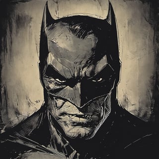 portrait of Batman with a creepy smile