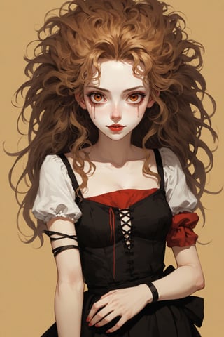 ((Best quality, High quality, masterpiece,  Digital_painting, ligne_claire, Anime Illustration, Detailed eyes)), (((stylized art style, painted by Rembrandt and Egon Schiele and Gustave Doré))), 1girl, Vampire girl, Fantasy, sexy dress, blood, long_hair, seductive smile, blood_on_face, 