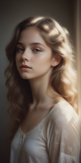 Beautifully lit portrait of a lovely teenage girl captured in an artistic manner by David Hamilton. The photograph highlights her cute, sexy and graceful nature with soft lighting, delicate coloring and elegant composition to create a truly beautiful piece of art that captures the innocence of youth