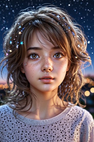 {{best quality}}, {{masterpiece}}, {{ultra-detailed}}, {illustration}, {detailed light}, {an extremely delicate and beautiful}, a girl, {beautiful detailed eyes}, stars in the eyes, messy floating hair, colored inner hair, Starry sky adorns hair, depth of field