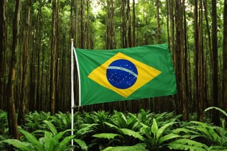 photo of a Brazil, Amazon Rainforests, flag of Brazil