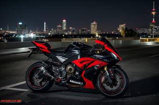 biker, black helmet, male_character, motorcycle,  background, night, race bike, asthetic, spoilers,full bike in frame, full bike picture,highly detaited, 8k, 1000mp,ultra sharp, master peice, realistic,detailed grills, detailed headlights,4k grill, 4k headlights, neon city, great body kit,yhmotorbike