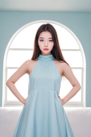 1 girl, a 20-year-old Korean girl, a portrait of her upper body looks at the viewer,
Perfect eyes, eyes, symmetrical pale blue eyes, redness, beauty, face concentration, straight thin redness, beautiful eye photography 