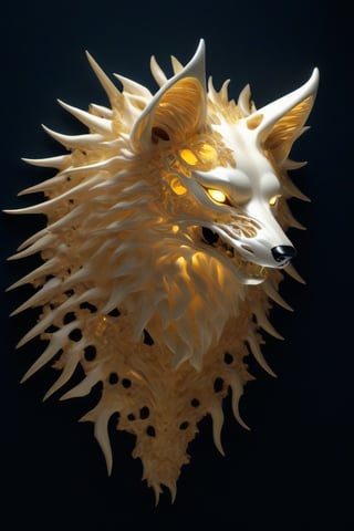 "Generate an image using StyleGAN of wolf bones gleaming in radiant gold. Envision the detailed skeletal structure of an wolf transformed into a dazzling and ethereal golden hue, capturing the majestic essence of these magnificent creatures. Optimize for a visually captivating composition that presents eagle bones in a surreal and enchanting display of golden brilliance through StyleGAN.",Wolf