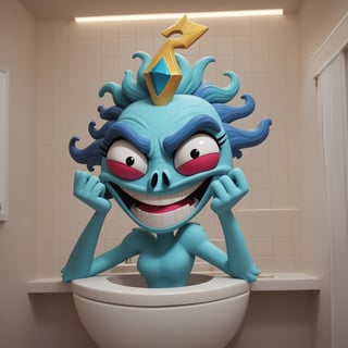 vivid whimsical toiilet themed monster madness, crazy cool colorful commode creature chaos, bathroom humor hilarious horrors , score_9, score_8_up, score_7_up, ,TOONaughty