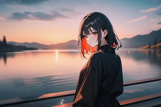 1girl, READ DESCRIPTION, lake, [2.5D:7], masterpiece, best quality, highres, newest, very aesthetic, General