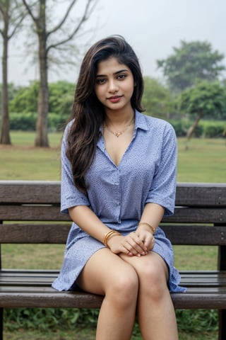 indoor, beautiful cute young attractive  indian bangali girl, 23 years old, cute,Sexy (  morning open weather park sit on bench)