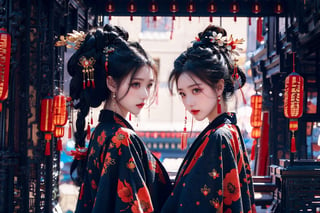 2 girls,Embrace,Smile, long hair, black hair, hair ornament, long sleeves, dress, holding, jewelry, standing, full body, flower, earrings, hair flower, wide sleeves, necklace, tree, petals, chinese clothes, letterboxed, cherry blossoms, tassel, hand fan, folding fan, holding fan, perfect detailed hands, realistic fingers, hanfu, ancient_beautiful,perfect,hand,More Detail,japanese art,(Extremely detailed CG unified 8k wallpaper), ,More Detail,yunjindef,horse penis,snow_crystal_background,Perfect Anything,Fairy in Clouds,better_hands,4girls,AF,Realistic,bzsohee,dudou, chinese camisole,guofeng,Chinese Clothes