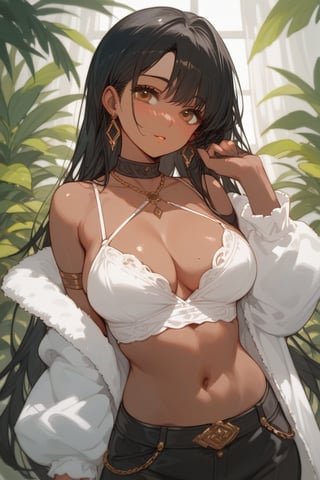 score_9_up,score_8_up, source_anime, 1girl, hot, dark brown skinned, black hair