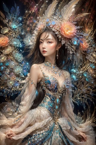 (masterpiece, top quality, best quality, official art, beautiful and aesthetic:1.2), (1girl), extreme detailed,(abstract, fractal art:1.3),highest detailed, detailed_eyes, light_particles, hanfu,jewelry, sexy, (nsfw),