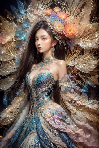 (masterpiece, top quality, best quality, official art, beautiful and aesthetic:1.2), (1girl), extreme detailed,(abstract, fractal art:1.3),highest detailed, detailed_eyes, light_particles, hanfu,jewelry, sexy, (nsfw),