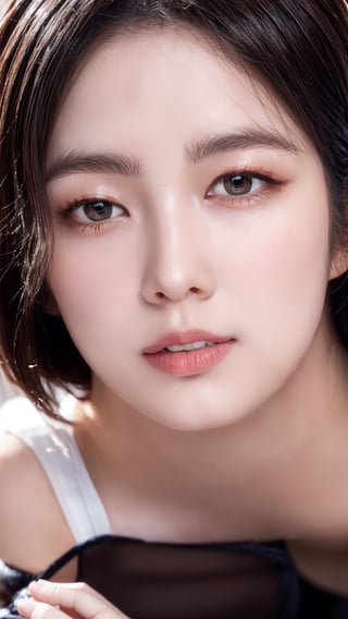 1Best quality, raw photo, photorealism, lifelike rendering, (upper body portrait:1.2), photo of beautiful korean woman, mid-twenty, k-pop idol, stunning, medium dark brown hair, double eyelids, dark brown eyes, natural saggy large breasts, pale skin, daily outfit, chiffon dress, sharp focus, faint smile, gazing at viewer, from below, (full body focus), detailed eyes and facial, detailed real skin texture, detailed fabric rendering, natural soft daylight, ray tracing,korean girl, JeeSoo ,Ava, masterpiece, best quality, photorealistic, high resolution, 8K raw photo) opsional