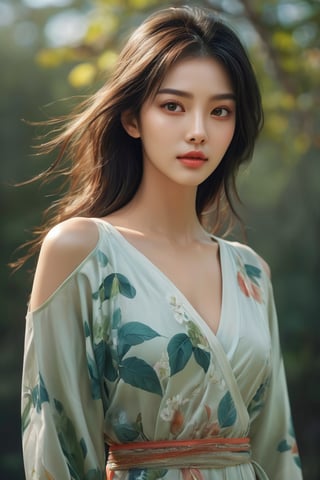 hyperrealistic, a masterpiece shot, (((gorgeous young woman))), full body lean forward, Gumiho, ((masterpiece)), ((best quality)), (((photo Realistic))), extremely detailed cg 8k wallpaper, bright colors, Dramatic light, dynamic angle, Beautiful, stunning, windy, high detail hair,(highly detailed eyes), (highly detailed facial features), lifelike texture, slender body, toned body, perfect face, slim athletic body, 