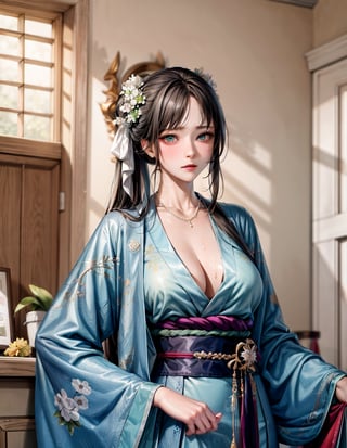 (low cut),(cleavage),(NSFW),black hair,hand touching chest.cleavage squeeze.cleavage.wooden house interior.One of the three girls is wearing revealing clothing.side ponytail,large breasts,hanfu,chinese clothes,upper body drawing,looking at viewer, adorned in stunning ancient traditional Hanfu attire, with intricate patterns and ornate details. Their long hair flows like silk, with one sister sporting a mesmerizing multicolored hime cut. they have natural big breasts. Off the shoulders, low cut,showcasing lush skin. sweat glistening on their faces. shy,blush. A pearl necklace adorns their necks, drawing attention to their radiant green eyes. Masterpiece-quality 8K visuals capture every detail, including the soft pink hue of their cheeks and the luscious texture of their hair. Mesmerizing eyes convey mystery and seduction. Elegant and charming, with a slender figure and full of mystery. Among the three sisters, one looks more mature, sexy, and attractive, one looks younger, and the other looks sick.Among the three sisters, one is wearing red clothes, one is wearing white clothes, and the other is wearing black clothes.realhands,myhanfu,white hanfu,embroidered flower patterns,floral print,anime,girl,sexy,Aino_Minako, score_9_up,score_9,Anime