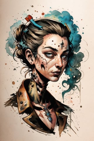 disney banksy art sticker, fantasy character, soul, digital illustration, comic book style, steampunk noir, perfect anatomy, centered, approaching perfection, dynamic, highly detailed, watercolor painting, artstation, concept art, soft, sharp focus, illustration, art by Carne Griffiths and Wadim Kashin, more realistic 