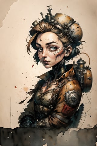 disney banksy art sticker, fantasy character, soul, digital illustration, comic book style, steampunk noir, perfect anatomy, centered, approaching perfection, dynamic, highly detailed, watercolor painting, artstation, concept art, soft, sharp focus, illustration, art by Carne Griffiths and Wadim Kashin, more realistic 