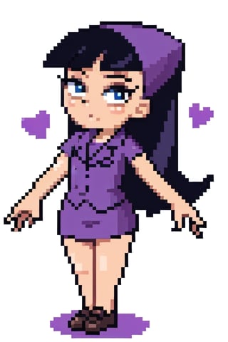 Trixie Tang, 1girl, solo, purple dress suit, curvy, haunches