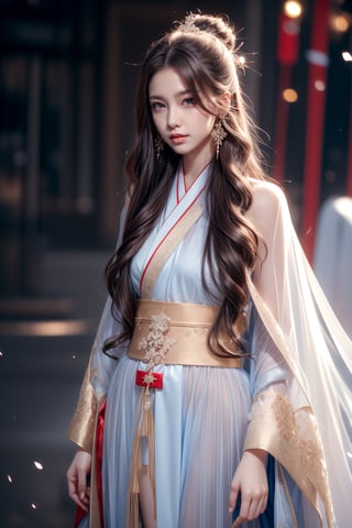 The background is midnight sky,big blue moon,dark night,snow blowing,16 yo, 1 girl,sword,halo,shining bracelet,beautiful hanfu(white, transparent),cape, cloth blowing in wind, solo, {beautiful and detailed eyes}, calm expression, natural and soft light, delicate facial features, cute japanese idol, very small earrings, ((model pose)), Glamor body type, (dark hair:1.2),  beehive,big bun,very_long_hair, スクール水着，hair past hip, curly hair, flim grain, realhands, masterpiece, Best Quality, photorealistic, ultra-detailed, finely detailed, high resolution, perfect dynamic composition, beautiful detailed eyes, eye smile, ((nervous and embarrassed)), sharp-focus, full_body, sexy pose,cowboy_shot,ruanyi0060