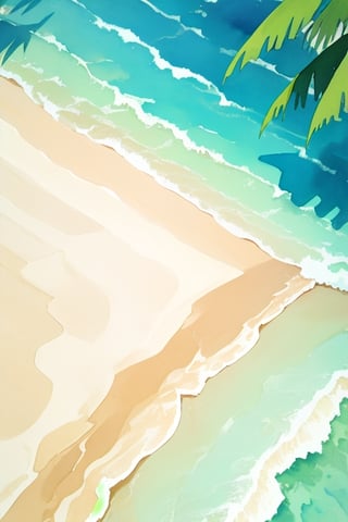 high quality, clay, claymotion, single small flower patterns, summer, sand beach, green leaf, color, coconut, beach occean,  
island, sea, sun, patterns, elegant, overhead shot, colorful, watercolor, overhead, doodle, anime '80s, modules, flat, summer colors, postal
