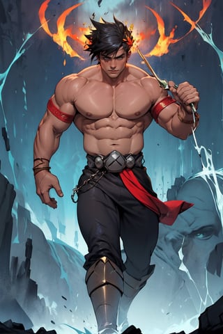 Zagreus with large muscular body shape and veins