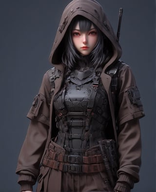 full body of a girl wearing a hoodie with a cat on it, realistic, cyberpunk assassin, cyberpunk girl in hoodie, nekro xiii, very beautiful cyberpunk samurai, black lips, eyeliner, goth makeup, realistic anime art style, fantasy artwork, portrait of a steampunk catgirl, multicolor hair,goth person,ct-niji3,cyb-3d-art,Cyber Warrior,ani_booster