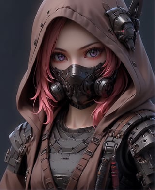 a girl wearing a hoodie with a cat on it, realistic, cyberpunk assassin, cyberpunk girl in hoodie, nekro xiii, very beautiful cyberpunk samurai, black lips, eyeliner, goth makeup, realistic anime art style, fantasy artwork, portrait of a steampunk catgirl, multicolor hair,goth person,ct-niji3,cyb-3d-art,Cyber Warrior,ani_booster,art_booster