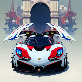 masterpiece,best quality,(art nouveau style watercolor illsturation),Le mans car concept art,(art nouveau style colouring racing_car style red,blue and white porsche 918 Spyder with winglet decoration:1.2)
BREAK
(art nouveau style of One Eiffel Tower,Art Nouveau style picture frame),front view,(French flag background:1.2),from front,ASURADA_GSX