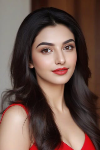 look like ((Adah Sharma,Gauahar Khan)),[don't change face],age 25, realistic body skin, brown eye ,white teeth,(RAW photo, best quality),(realistic, photo-Realistic:1.3), best quality, masterpiece, beautiful and aesthetic, 16K, (HDR:1.4), high contrast,Milf,red lipstik,pov_eye_contact,