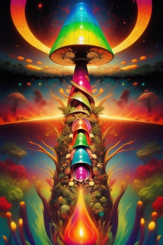 tripping on psilocybin magic mushroom,midjourney