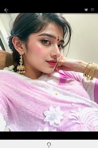 beautiful cute young attractive indian, 21 years old, cute, Instagram model, long black_hair, colorful hair, warm, dacing, indian, wearing Indian traditional clothes