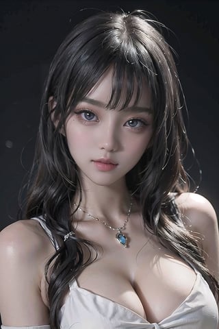 (masterpiece, best quality:1.4), ((a beautiful 24 years old woman)), solo, ((white snow long hair)), two bangs, ((cyberpunk suit)), 4k, (perfect face | oval face), trending on pixiv,perfecteyes, seductive body, white eyes, perfect anatomy, big_breast,Wlop, cyberpunk, ((ulzzang-6500)), ((gorgeous face)), looking at viewer