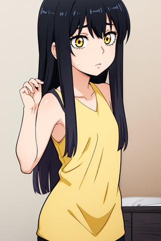 1,girl,YotMiko,long hair,balck hair,yelow eyes,