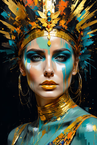 (Paint woman (Primer paint:1.5), Artstation trends, digital art, portrait, beautiful art, black background) abstract portrait of goddess female, grungy, abstract beauty Fantomas, acrylic paint, ultra detailed, pastel colours, show full face, pure form, golden ratio, minalmilistic, unfinished, concept art, by carne griffiths and wadim kashin, painting hyper-realistic, intricate detail 
