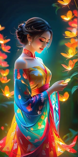 (1girl, medium breast, off-shoulder yukata, bashful, in love, drunk, fireflies in background, alluring smile, beautiful small hands, photo of perfecteyes eyes), masterpiece, best quality, high resolution, UHD, realism, realistic, depth of field, wide view, raytraced, full length body, mystical, luminous, translucent, beautiful, stunning, a mythical being exuding energy, textures, breathtaking beauty, pure perfection, with a divine presence, unforgettable, and impressive.