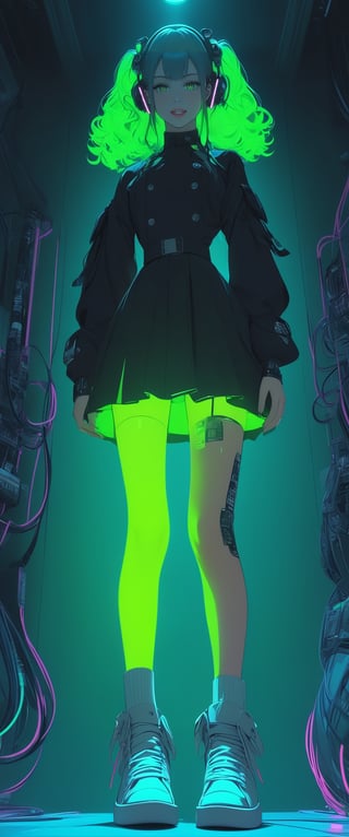 STICKER ON A WHITE BACKGROUND. green holographic silhouette, knee socks. I'm standing in a room with holograms. anime waifu. Stylish. Cute, hot, shiny. Highly detailed uhd anime wallpaper, cel digital animation

,neon photography style,ct-jeniiii,noir