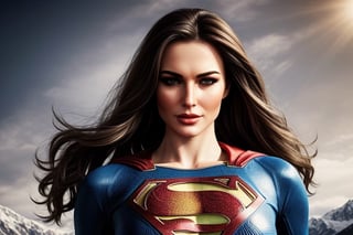 PLease make me a beautifull realistic woman caucasus style and looking like superwoman