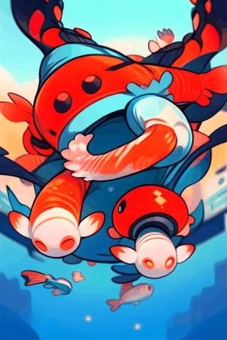 An anomalocaris and shrimp guns of the same size but they are fighting a very epic battle,portrait