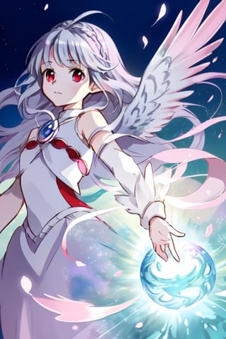 Magical girl with silver hair, red eyes, gray wings praying at sky anime style

Subject: Magical girl with silver hair, red eyes, gray wings

[2] A mesmerizing magical girl with flowing silver hair that shimmers in the sunlight, her piercing red eyes radiating determination and power. Her gray wings extend gracefully from her back, adding an aura of mystique to her presence.
[3] The vast expanse of the sky serves as a canvas for her prayers, painted with hues of purples and pinks, creating a breathtaking backdrop for her magical abilities.
[4] The atmosphere is filled with a mix of anticipation and serenity, as if the very air holds its breath in admiration of her connection to the celestial realm.
[5] Anime-style illustrations capture the dynamic movement and intricate details of her magical girl transformation, emphasizing the vibrant colors and ethereal glow surrounding her.
[6] CLAMP, Naoko Takeuchi, Studio Ghibli, Makoto Shinkai, Magic Knight Rayearth, Puella Magi Madoka Magica —c 10 —ar 2:3,YAMATO,emilia,light,lawine,fftultima